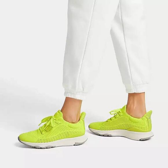 Fitflop Shoes - FitFlop Size 7 Electric Yellow Vitamin FFX Knit Running Sport Sneakers A1-3